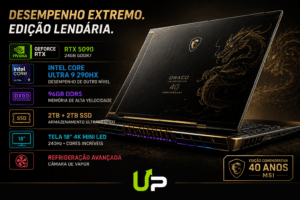 Ficha técnica e especificações de desempenho do notebook MSI de 40 mil