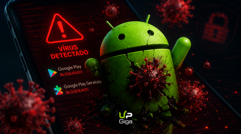 Android infectado pelo vírus ToxicPanda 2.0 bloqueando o Google Play