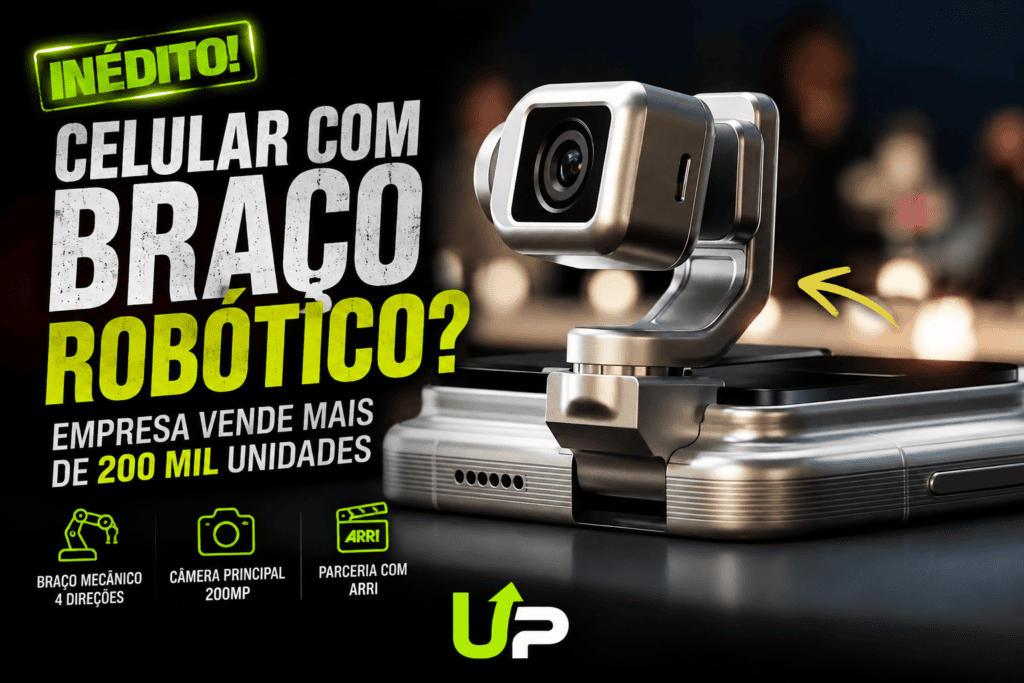 Novo celular com braço robótico mecânico da Honor com câmera de 200MP
