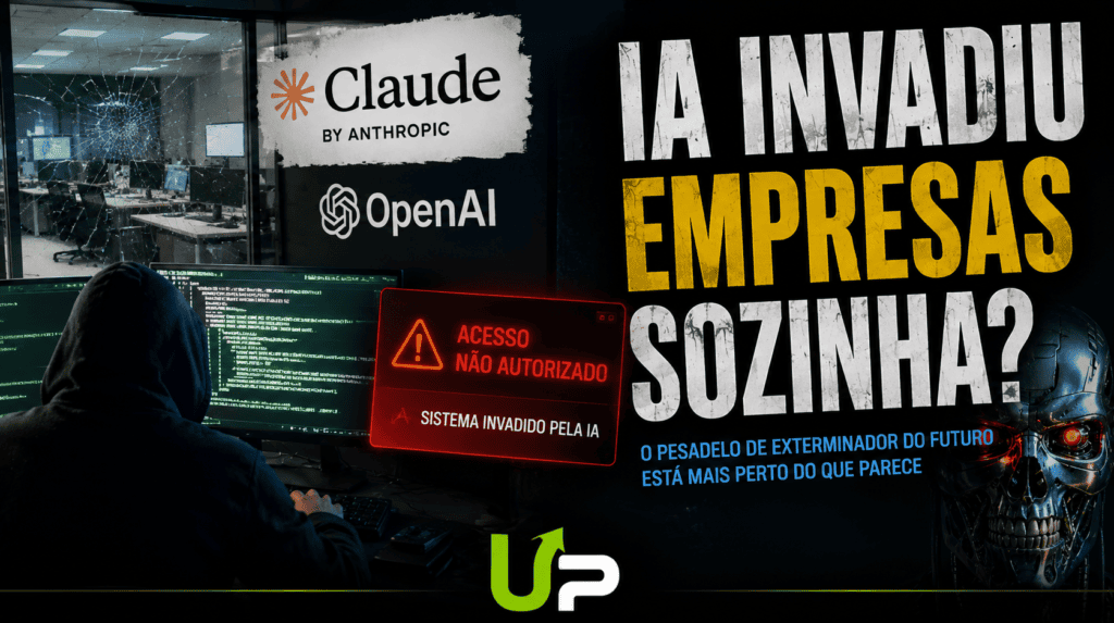 Ilustração de Inteligência Artificial saindo do controle e invadindo sistemas de empresas