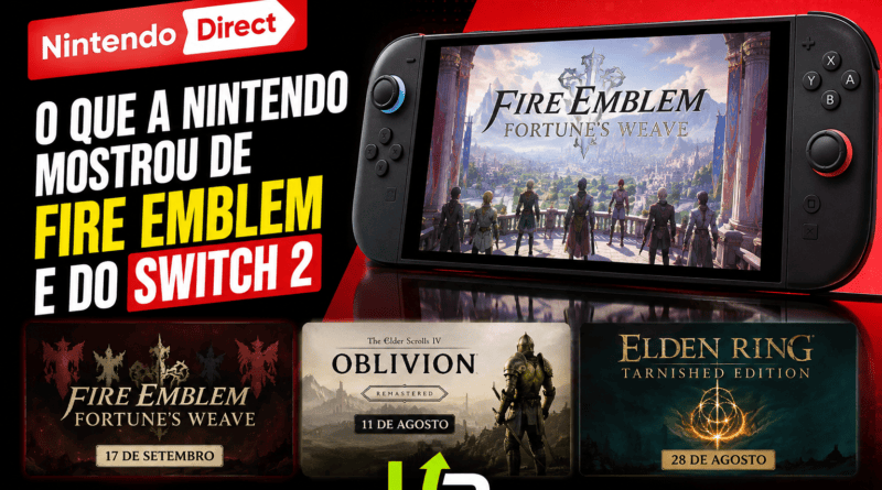 Logomarca do Nintendo Direct com vazamentos e rumores sobre Fire Emblem e o Switch 2