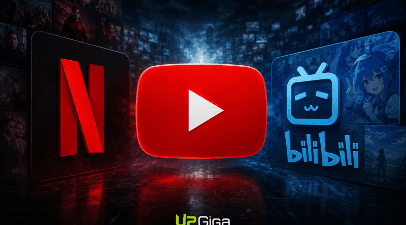 YouTube, Netflix e Bilibili lado a lado em disputa pelo mercado de vídeos